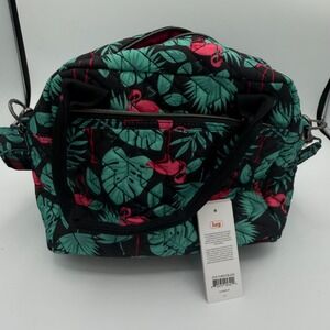 RETIRED HTF Lug Jive‎ Crossbody Bag Flamingo Black Tropical Travel Handbag NWT